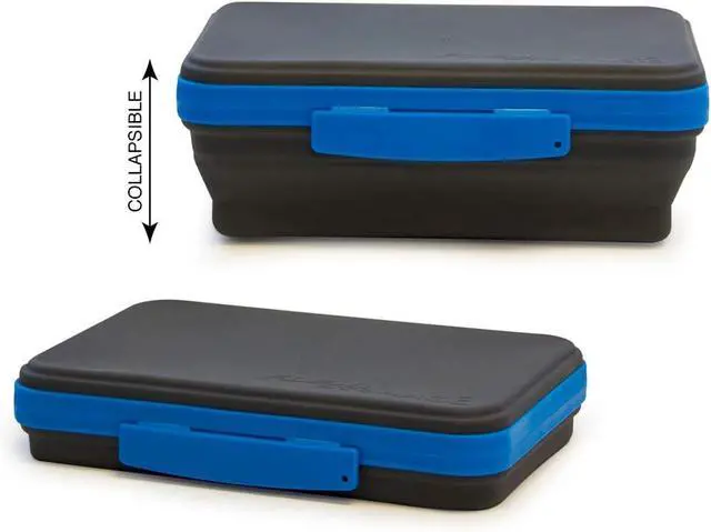 Alt view image 7 of 7 - Flexi Storage Box with Lid, Collapsible Pencil Case Design for Craft and School Supplies, Blue/Black