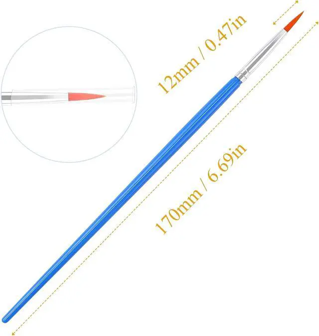 Alt view image 2 of 7 - 60 Pcs Round Paint Brushes Bulk, Small Paint Brush for Painting | Shed-Free Nylon Bristles, Fine Detail Painting, School Classroom Arts Crafts, Crafts Face Painting