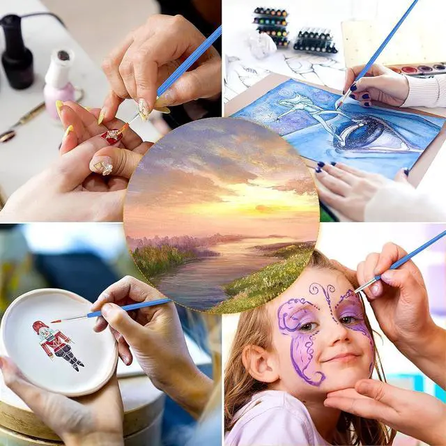 Alt view image 7 of 7 - 60 Pcs Round Paint Brushes Bulk, Small Paint Brush for Painting | Shed-Free Nylon Bristles, Fine Detail Painting, School Classroom Arts Crafts, Crafts Face Painting