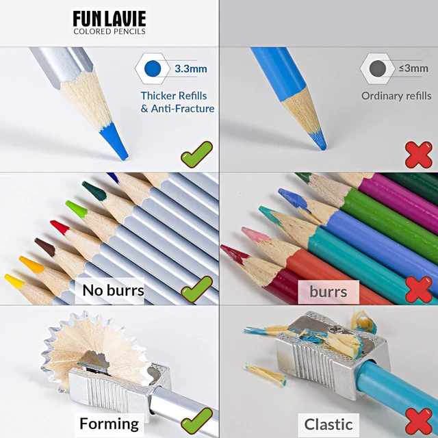 Alt view image 3 of 7 - FUNLAVIE 24 Colored Pencils for Adult Coloring Books, Soft Core Art Pencils | Professional Drawing Pencils Set with Sharpener, Art Supplies for Artists, Adult Coloring, Painting, Sketching and Blendin
