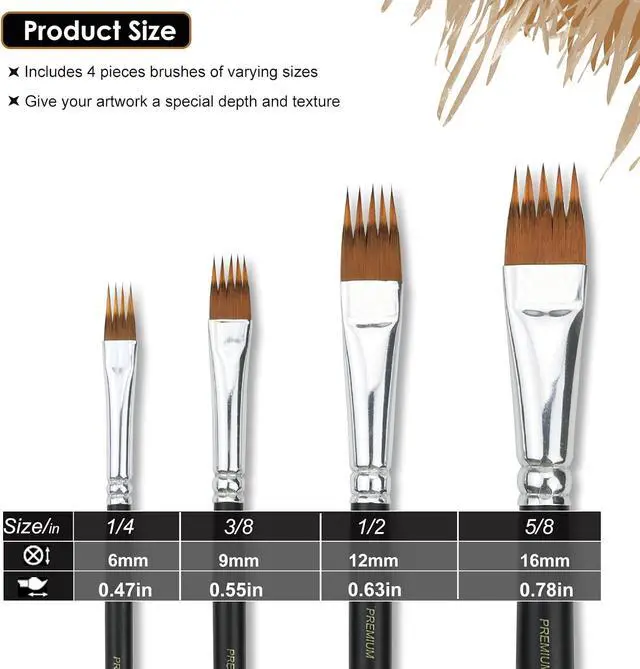 Alt view image 8 of 10 - Grainer Brush Set, Texture Paint Brushes for Acrylic, Watercolor & Oil
