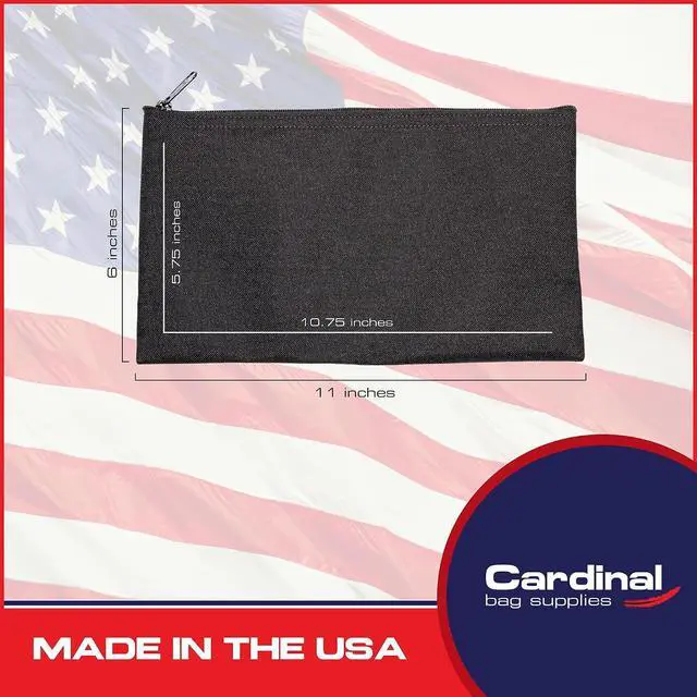 Alt view image 2 of 6 - Cloth Zipper Pouch 2-Pack, Black, 11 x 6 inches | 11 x 6 inches, Travel Toiletry, Cosmetics, Stationary Case