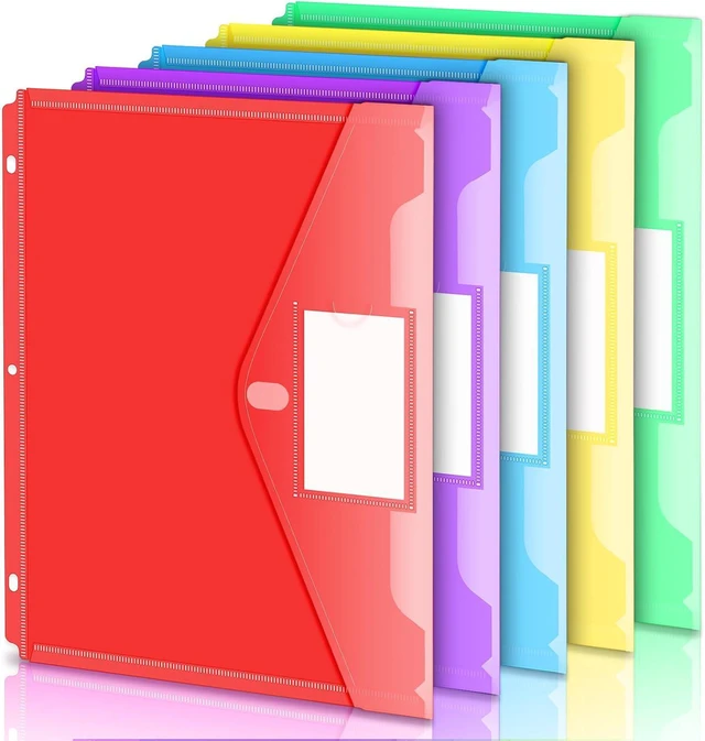 Main image of Binder Pocket, 5 Pack Super Heavyweight Poly Binder Pocket Binder