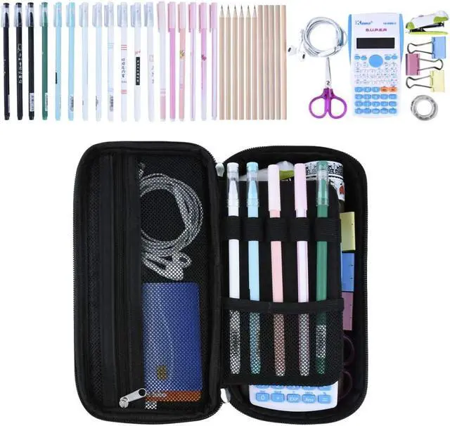 Alt view image 2 of 7 - Big Capacity Pencil Case Large Pencil Bag Pouch Pen Case Pencil Marker Holder Stationery Storage Makeup Bag for Office Supplies Adults
