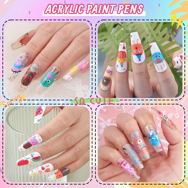 Alt view image 7 of 7 - 12 Color Nail Art Pens, 0.5mm Nail Polish Pens Set, Acrylic Paint Nail Markers for Nail Art, Quick-Drying Drawing Point Liner Pen for DIY Nails Art Design Manicure Salon Tools