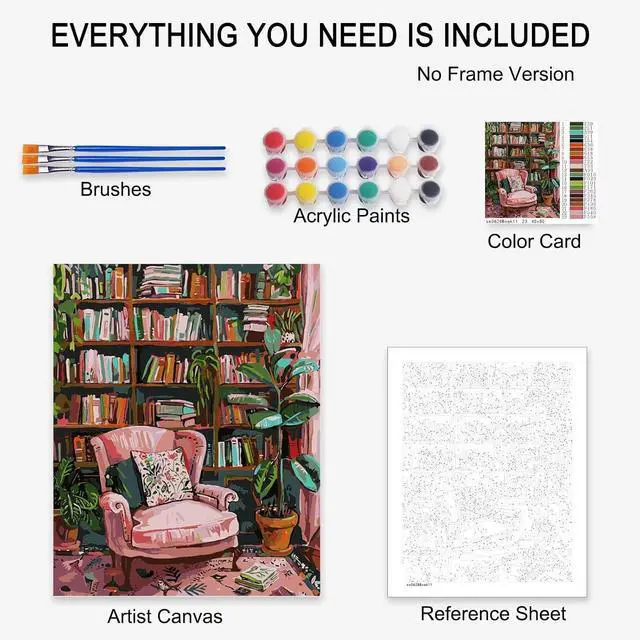 Alt view image 7 of 7 - Colorful Potted Plants Digital Painting Paint by Numbers Kit for Adults Acrylic Oil Painting Set Painting for Beginners Tropical Green Leafy Plants Drawing Wall Decor Gift 12x16 in (Frameless)