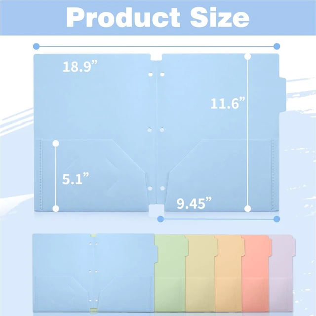 Alt view image 2 of 7 - Plastic Folders with Pockets and Tabs for 3-Ring Binder 6 Pack