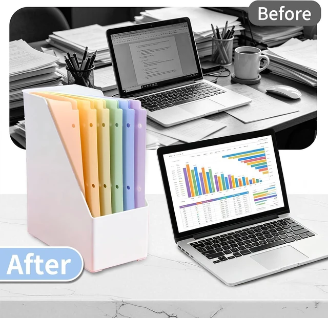 Alt view image 5 of 7 - Plastic Folders with Pockets and Tabs for 3-Ring Binder 6 Pack