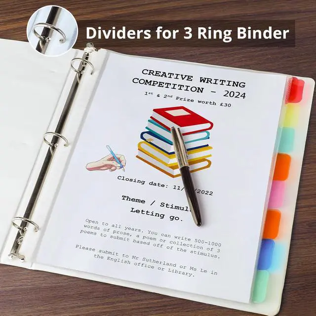 Alt view image 4 of 7 - Binder Dividers with Tabs, 8 Tab Clear Sheet Protectors for 3 Ring Binder, White Dividers for 3 Ring Binder Page Protectors, Notebook Binder Sleeves with Pockets, 3 Set (24 Pcs)