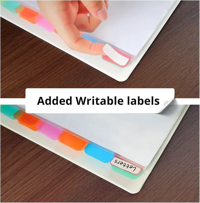 Alt view image 7 of 7 - Binder Dividers with Tabs, 8 Tab Clear Sheet Protectors for 3 Ring Binder, White Dividers for 3 Ring Binder Page Protectors, Notebook Binder Sleeves with Pockets, 3 Set (24 Pcs)
