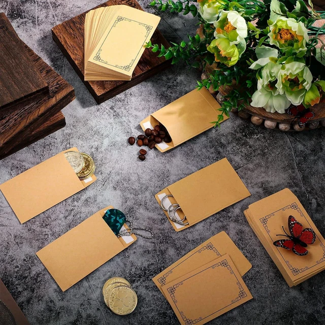Alt view image 2 of 7 - 200 Packs Seed Coin Envelopes 2.3 x 3.5 Inches Small Parts Kraft Coin Saving Envelopes Self Adhesive Seed Storage Packets for Storage Keys Cards Stamp Small Items(Kraft Color)