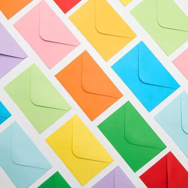 Alt view image 7 of 7 - 50PACK Gift Card Envelopes Credit Card Size Mini Envelopes Colorful Tiny Pocket Envelope For Business Card, Small Note Cards 10 Assorted Colors 4X2.75 Inches, Fit Credit Cards | Colorful Mini Envelope