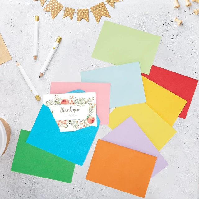 Alt view image 5 of 7 - 50PACK Gift Card Envelopes Credit Card Size Mini Envelopes Colorful Tiny Pocket Envelope For Business Card, Small Note Cards 10 Assorted Colors 4X2.75 Inches, Fit Credit Cards | Colorful Mini Envelope