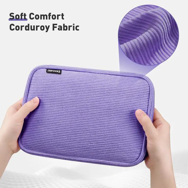 Alt view image 4 of 7 - Large Capacity Pencil Pouch Organizer | Soft Corduroy Pencil Box for Girls Boys Teens | Cute Big Pen Bag with Multiple Zipper Pockets - Pencil Case Storage for Art Supplies & Stationery-Purple