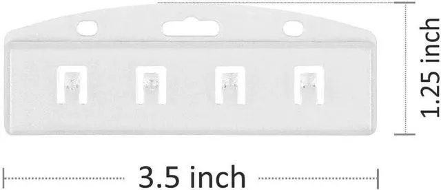 Alt view image 5 of 6 - 2 Set of Transparent PC Card Badge Holder for Swipe ID Cards, Heavy Duty Frosted Polycarbonate Plastic Clamp Grippers
