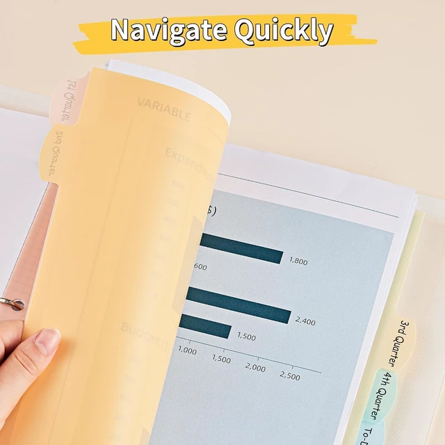 Alt view image 5 of 7 - 8 Tabs Binder Dividers for 3 Ring Binders, Write & Erase, 1 Set
