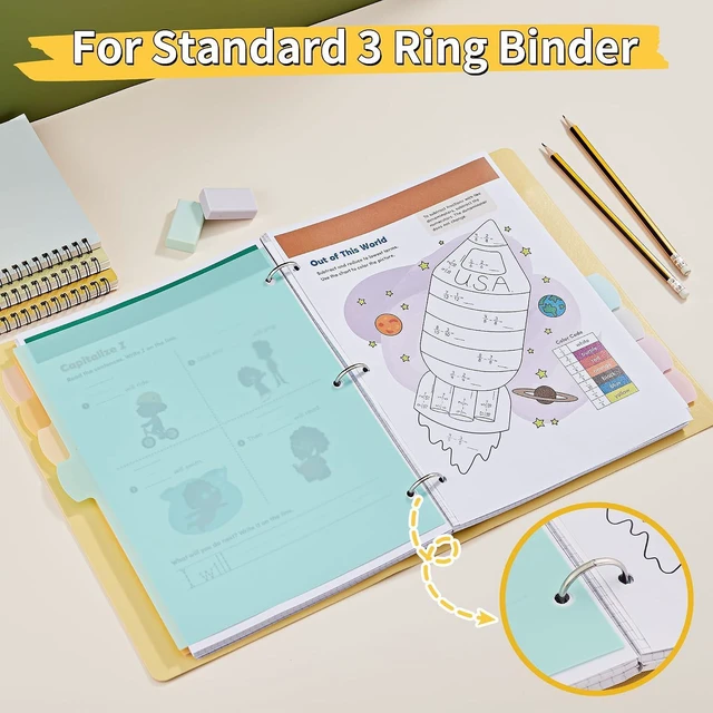 Alt view image 6 of 7 - 8 Tabs Binder Dividers for 3 Ring Binders, Write & Erase, 1 Set