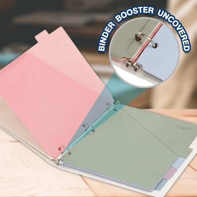 Alt view image 4 of 7 - 6-Tab Plastic Binder Dividers, 2 Pockets, Pastel Colors, 1 Set