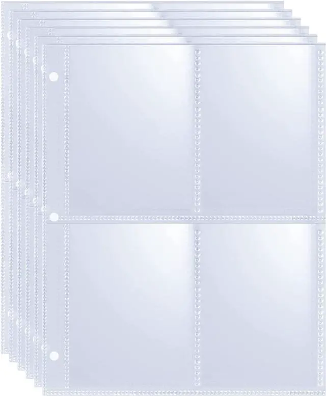 Main image of 20 Pack 160 Pockets 2.5x3.5 Trading Card Sleeves,A5 Binder 4 Pocket Card Sleeves,Double-Sided 4 Pocket 6.1x7.6 Page Protector,Ultra-Clear Game Card Sheets for A5 Mini 3 Ring Binder