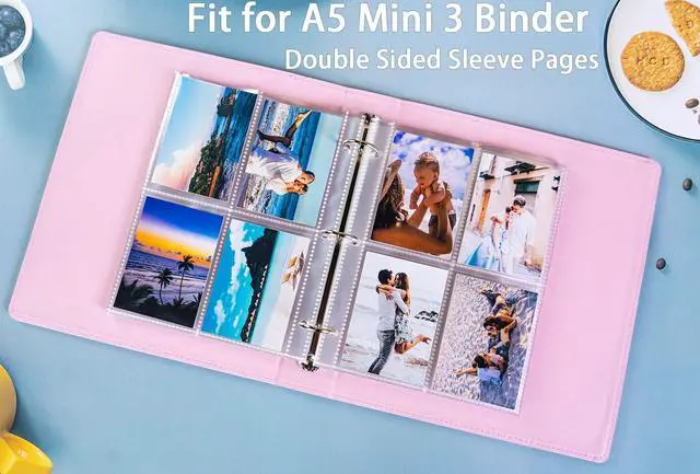 Alt view image 3 of 7 - 20 Pack 160 Pockets 2.5x3.5 Trading Card Sleeves,A5 Binder 4 Pocket Card Sleeves,Double-Sided 4 Pocket 6.1x7.6 Page Protector,Ultra-Clear Game Card Sheets for A5 Mini 3 Ring Binder