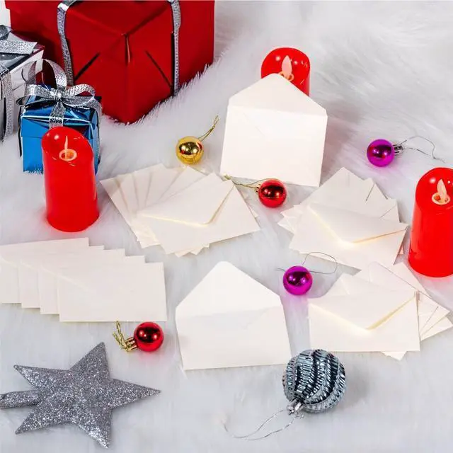 Alt view image 7 of 7 - 100 Pack 4 x 2.75" Mini Envelopes 120GSM Cream Gift Card Envelopes Bulk Small Paper Gift Card Sleeves Greeting Card Business Card Tiny Envelope Pockets for Card & Invitation
