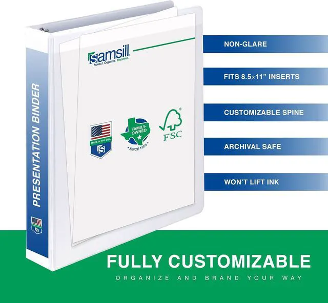 Alt view image 4 of 6 - 2 Inch 3 Ring Binder, Economy Round Ring, Clear View Cover, 425 Sheet Capacity - for School, Home, Office - White