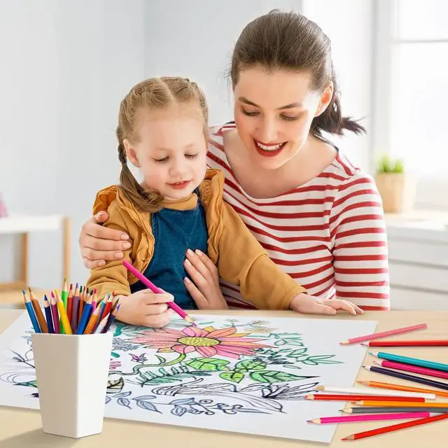 Alt view image 5 of 7 - 48 Pack Colored Pencils Set, Pre-sharpened Coloring Pencils for Kids Beginners, Colored Pencils for Adult Coloring Books, Ideal Art Supplies for Sketching, Coloring & Painting