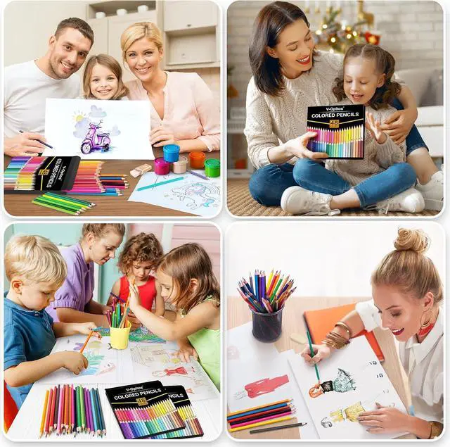 Alt view image 7 of 7 - 48 Pack Colored Pencils Set, Pre-sharpened Coloring Pencils for Kids Beginners, Colored Pencils for Adult Coloring Books, Ideal Art Supplies for Sketching, Coloring & Painting