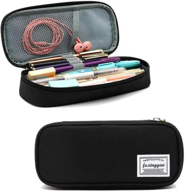 Main image of Pencil Case, Multi- Slot Pencil Pouch, Portable Pencil Bag, Pen Case for& Office(Black)