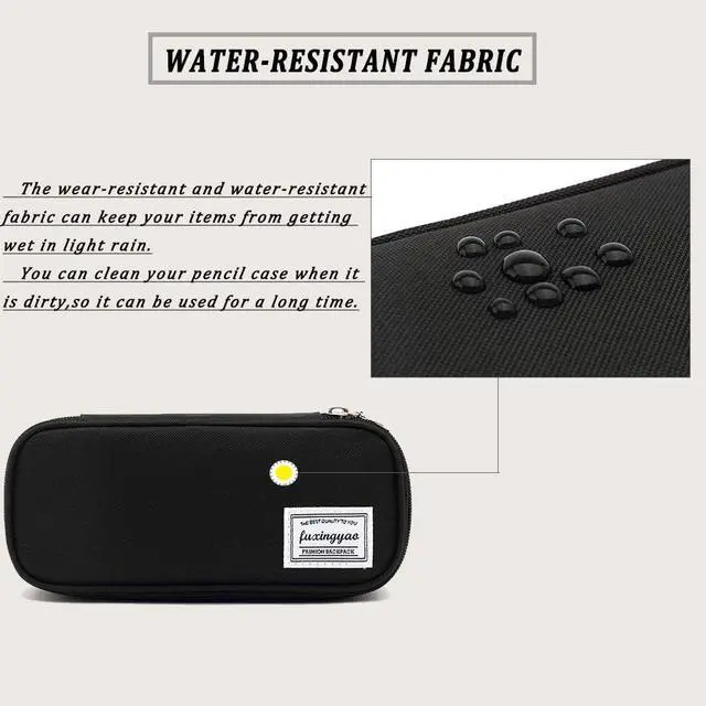 Alt view image 5 of 5 - Pencil Case, Multi- Slot Pencil Pouch, Portable Pencil Bag, Pen Case for& Office(Black)