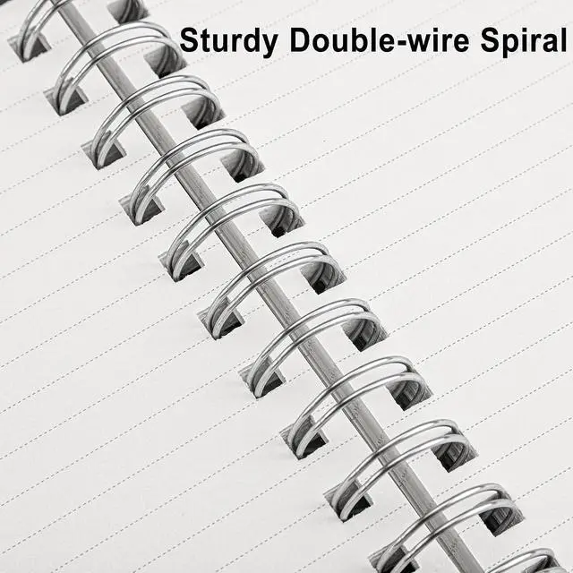 Alt view image 4 of 7 - Spiral College Ruled Notebook, 300 Pages, A5 Size (5.7" x 8.2") | 100 GSM Thick Paper, Flexible Plastic Cover, for School, Work, Writing, Journaling (Light Green)