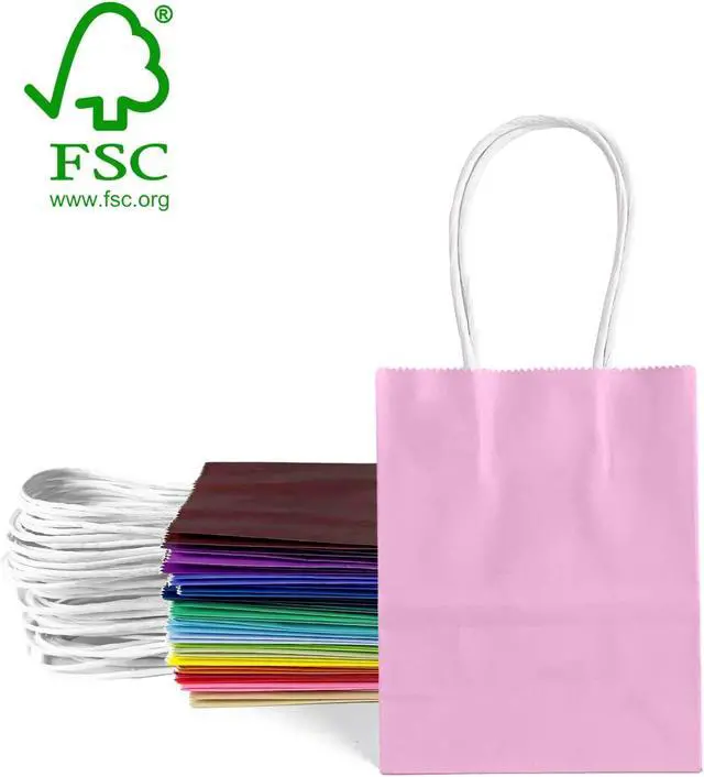 Alt view image 3 of 7 - 24PCS Mini Gift Bag with Handles Bulk 4.5"x2.5"x6" Gift Bags 24 Colors Bags Multiple Uses