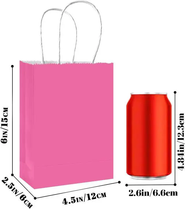 Alt view image 4 of 7 - 24PCS Mini Gift Bag with Handles Bulk 4.5"x2.5"x6" Gift Bags 24 Colors Bags Multiple Uses