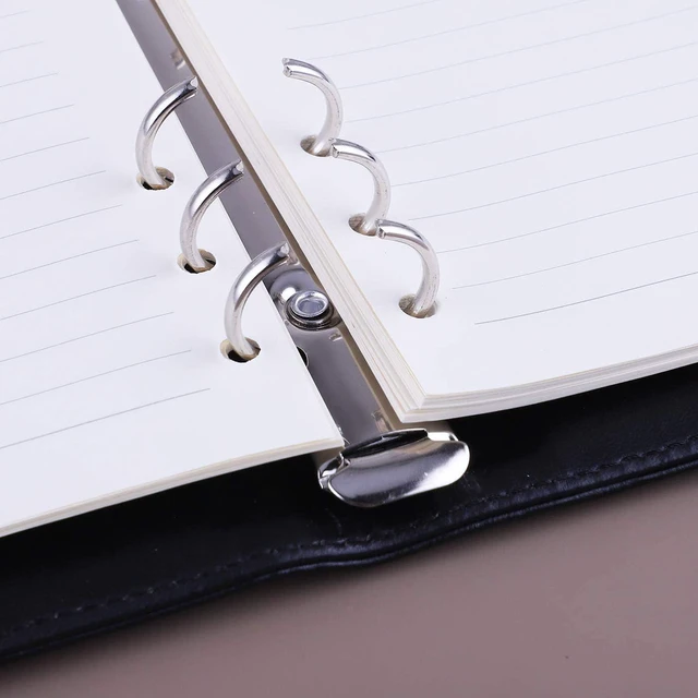 Alt view image 7 of 7 - A5 Binder 6 Ring Refillable Notebook Planner Cover for A5 Planner Inserts & Refill Paper, PU Leather Loose Leaf Personal Organizer Photocard Holder Budget Binder with Magnetic Buckle, Black