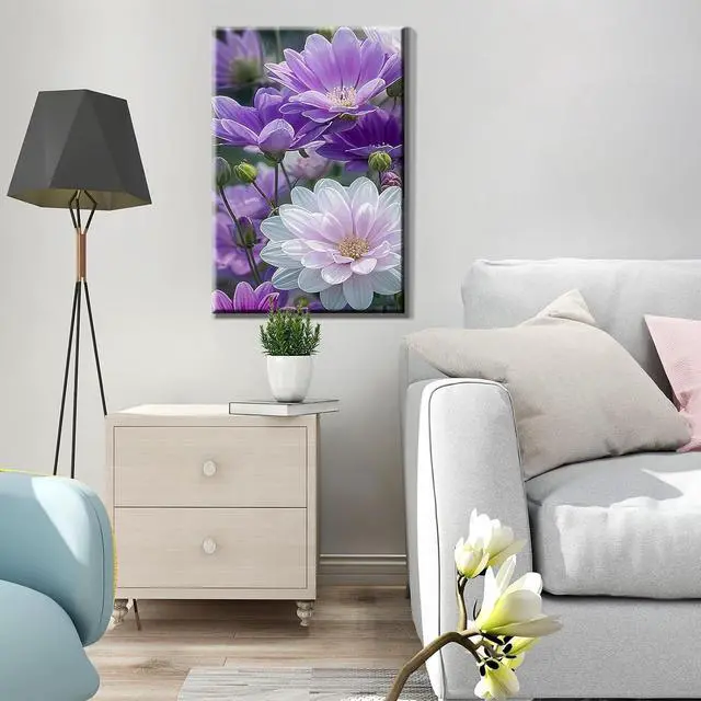 Alt view image 5 of 6 - Paint by Numbers Kits for Adults with Frame, Flowers Paint by Numbers for Adults, Paint by Number Canvas for Adults with Easel, DIY Acrylic Oil Painting Kit for Home Wall Decor 8 x 12 Inch