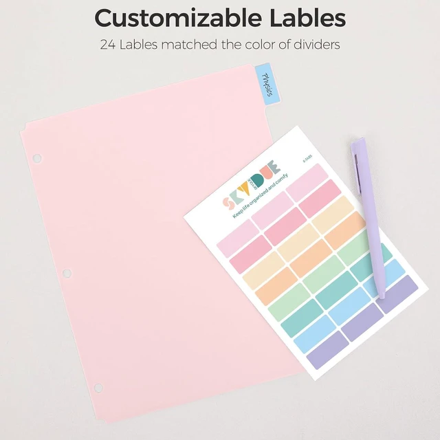 Alt view image 7 of 7 - 8 Tab Write & Erase Durable Plastic Dividers for 3 Ring Binders