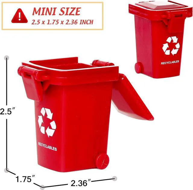 Alt view image 2 of 7 - Mini Size Trash Can Toy,Garbage Truck's Trash Cans, Mini Curbside Vehicle Garbage Bin Trashcan Great for Kids Toddlers (2 Inches)