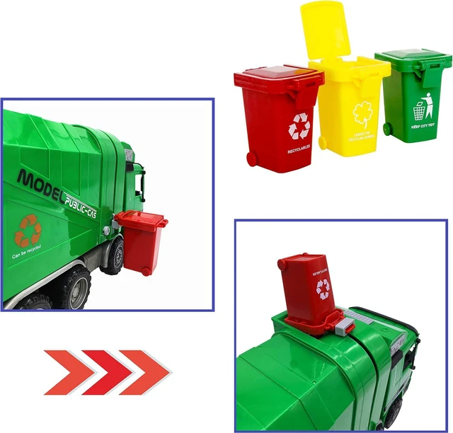 Alt view image 5 of 7 - Mini Size Trash Can Toy,Garbage Truck's Trash Cans, Mini Curbside Vehicle Garbage Bin Trashcan Great for Kids Toddlers (2 Inches)