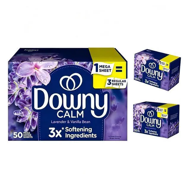 Main image of Fabric Softener Dryer Sheets, Calm Lavender & Vanilla Bean Scent, 50 Mega Sheets, Anti-Static, 3X Softening Ingredients