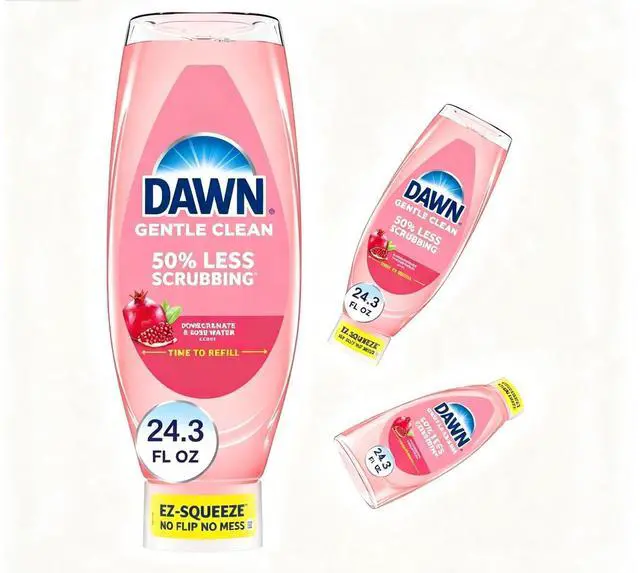 Main image of EZ-Squeeze Dishwashing Liquid Pomegranate & Rose Water Scent 24.3 fl oz, Gentle Clean Dish Soap, Tough on Grease, Easy Grip Squeeze Bottle