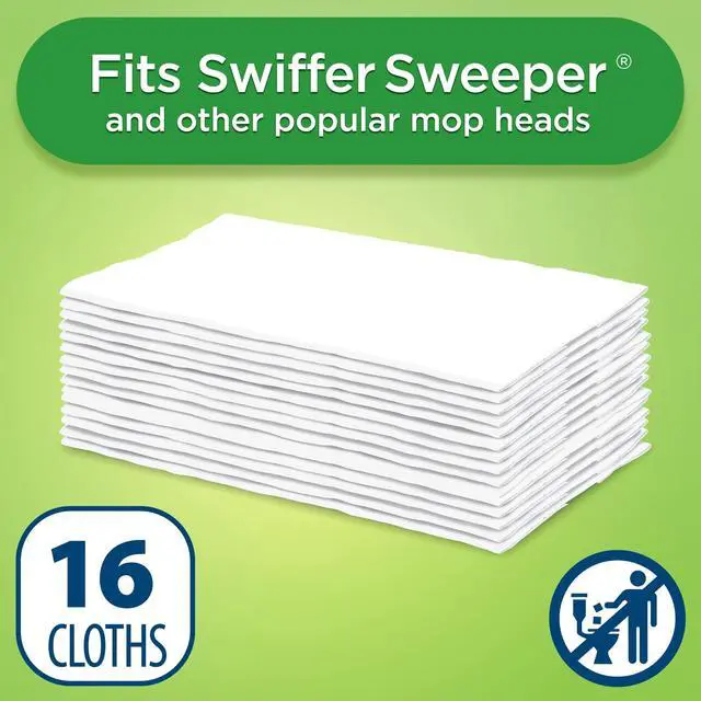 Alt view image 5 of 5 - Disposable Dry Sweeping Cloth Refills 16 Count, 10.4in x 8in Dust Mop Pads for Multi-Surface Dry Floor Cleaning