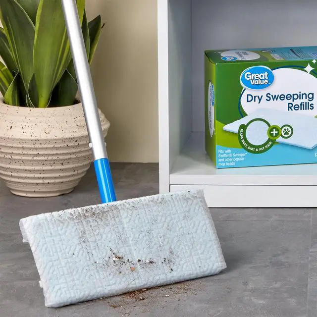 Alt view image 4 of 5 - Disposable Dry Sweeping Cloth Refills 16 Count, 10.4in x 8in Dust Mop Pads for Multi-Surface Dry Floor Cleaning