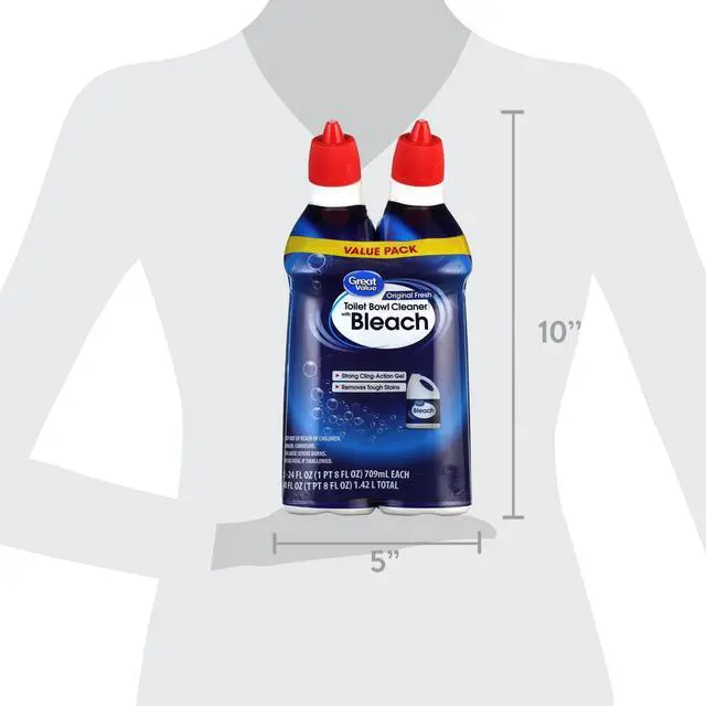 Alt view image 2 of 5 - 2 Pack Fresh Scent Toilet Bowl Cleaning Gel 24oz Each, Strong Cling Action for Stubborn Bathroom Stains