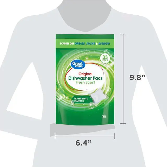 Alt view image 2 of 5 - 33 Count Dishwasher Detergent Pods, Grease & Stain Remover, Septic System Safe