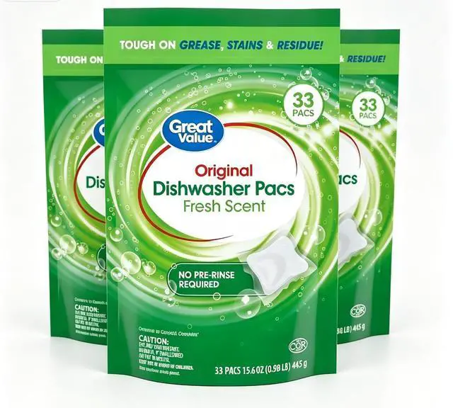 Main image of 33 Count Dishwasher Detergent Pods, Grease & Stain Remover, Septic System Safe