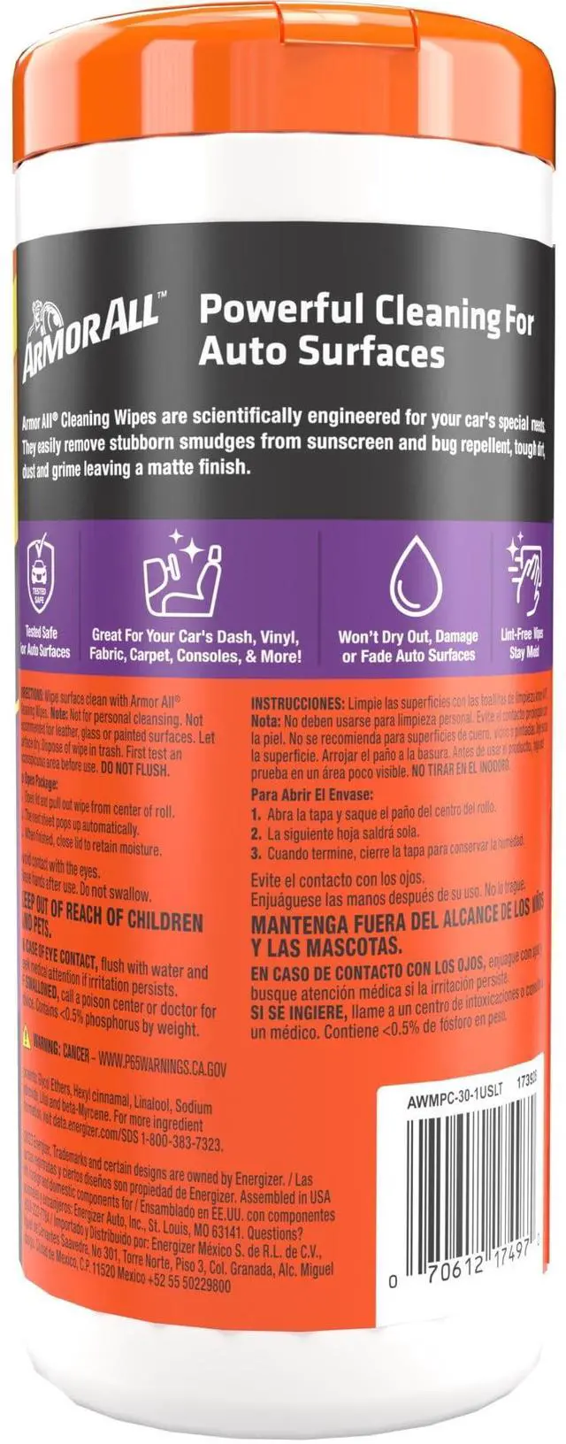 Alt view image 5 of 5 - 30 Count Disposable Auto Interior Wipes, Remove Dust, Grime & Stubborn Smudges, Lint-Free Streak-Free Cleansing