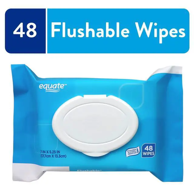 Alt view image 4 of 4 - Hypoallergenic Flushable Wipes, 7"x 5.25", Compliant with INDA Flushable Guidelines, 4 Pack Set