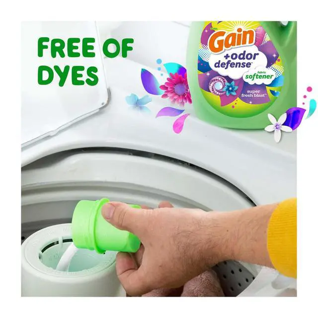 Alt view image 4 of 5 - Odor Defense Liquid Fabric Softener Super Fresh Blast 100 fl oz, 136 Loads, Dye-Free, All Fabric & Washer Compatible