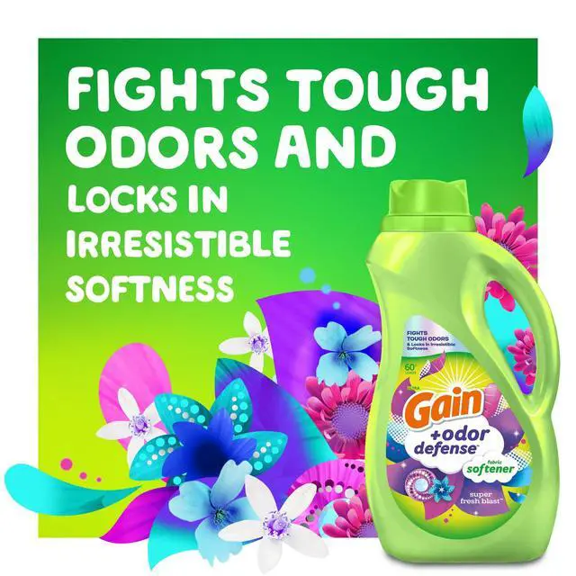 Alt view image 3 of 5 - Odor Defense Liquid Fabric Softener Super Fresh Blast 100 fl oz, 136 Loads, Dye-Free, All Fabric & Washer Compatible