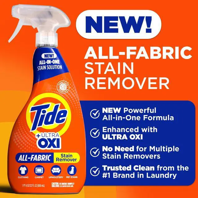 Alt view image 4 of 5 - Tide +Ultra Oxi All-Fabric Stain Remover Spray 22 fl oz, Peroxide-Based Pre-Treat Spray, Color Safe for Fabrics & Upholstery